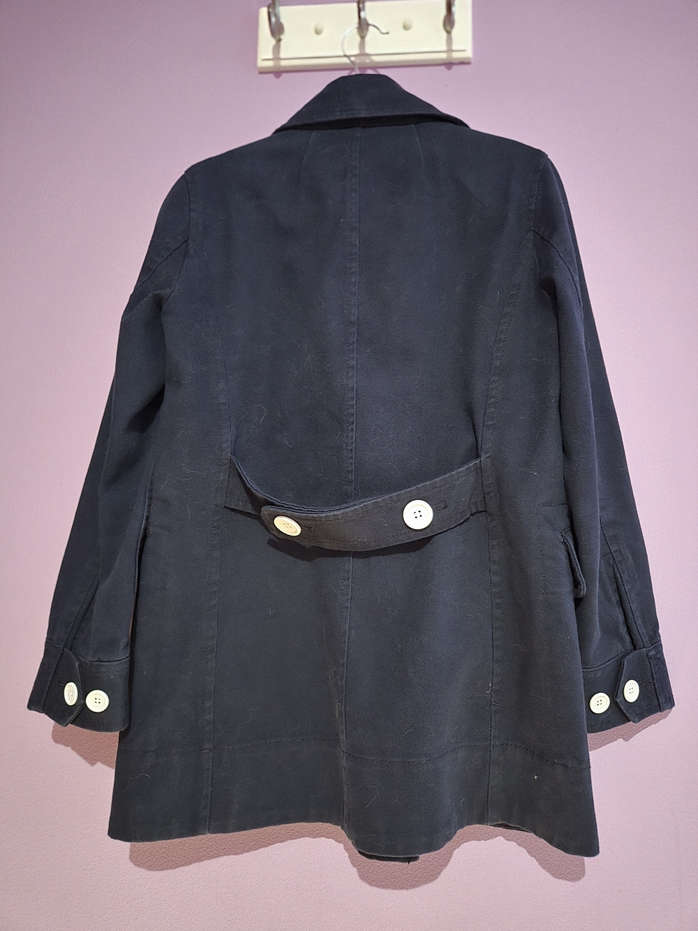 J. Crew Navy Double-Breasted Peacoat with Contrast Buttons - Picture 2 of 3